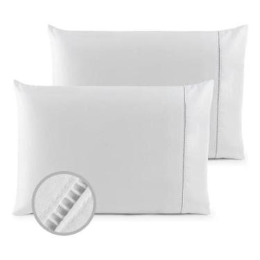 Imagem de Kit 10 Fronhas 200 Fios Ponto Palito Hotel Pousada Airbnb Br - Congrat