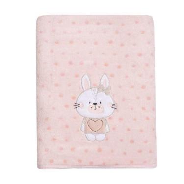 Imagem de Cobertor Bebê Microfibra Coelhinha Rosa 1,10CmX90Cm Papi