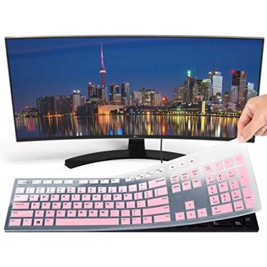 Imagem de Capa de teclado de silicone ultrafina para teclado Dell KM636 KB216 -, Gradual Pink