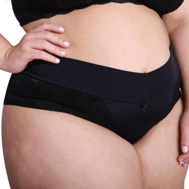 Imagem de Calcinha Gestante Plus Size Conforto Rendada Em Microfibra  - Vislumbr