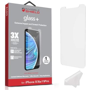 Imagem de ZAGG Película protetora de tela InvisibleShield Glass+ iPhone 11 Pro/iPhone Xs/iPhone X – Pacote com 2 – Vidro temperado HD, à prova de manchas, sem bolhas – Proteção contra impactos e arranhões -