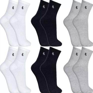 Imagem de Kit 6 Pares Meias Lupo Original Masculina Algodão Cano Médio Alto Long