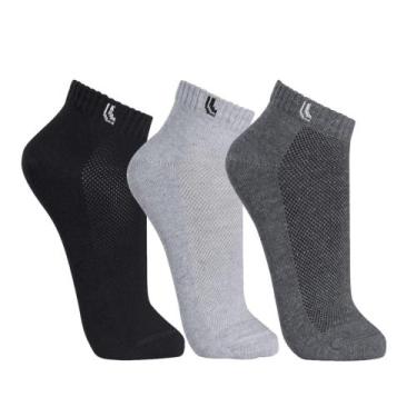Imagem de Meia Lupo Sport Cano Curto 3225-089 C/3, Chumbo, Cinza, Preto, 41-44