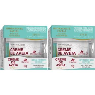 Imagem de 2 Hidratante Facial Creme de Aveia Hipoalergenico 50g Davene