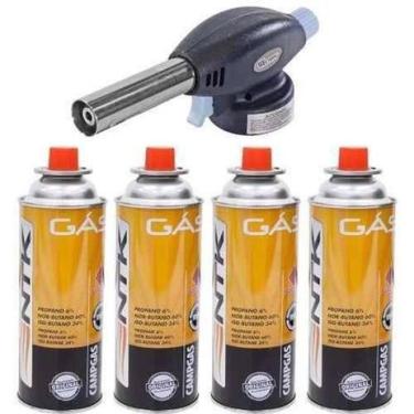 Imagem de Maçarico Portátil C/ Regulagem Gourmet Culinário + 4 Gás - Western