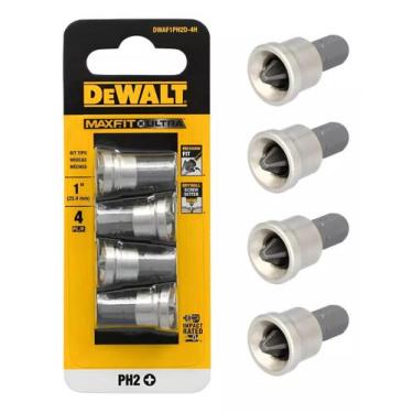 Imagem de Kit 4 bits ponteira ponta philips ph2 25mm 1" limitador dewalt maxfit 
