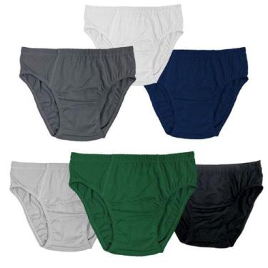Imagem de Kit 5 Cuecas Adulto Slip Tradicional 100% Algodão Masculino Cores Vari