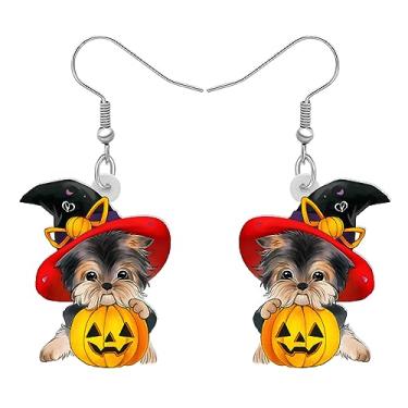 Imagem de YAYAKO Adoráveis brincos de cachorro Yorkshire terrier pendentes de acrílico para animais de estimação, joias para filhotes, presentes para mulheres, amantes de cães, berloques, decoração, Medium,