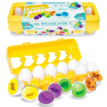Imagem de Brinquedo Infantil Educativo Montessori Caixa De Ovos Para Encaixar Fo