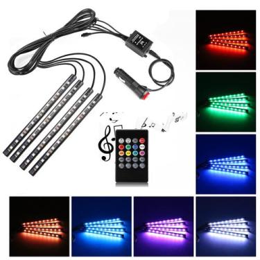 Imagem de Lâmpada de LED RGB Uniwit para Interior de Carro - Multicolorida com C