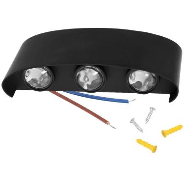 Imagem de Arandela Luminaria Parede Meia Lua Luz Led 6W 6 Fachos Iluminaçao Decoraçao Garagem Quintal Jardim