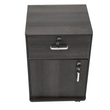 Imagem de Armário de Arquivo Móvel de Madeira, Armário de Arquivos Móveis Várias Gavetas Bloqueável Arquivo Lateral Gabinete Resistente Sob o Gabinete de Arquivo Rolante Com Bloqueios para