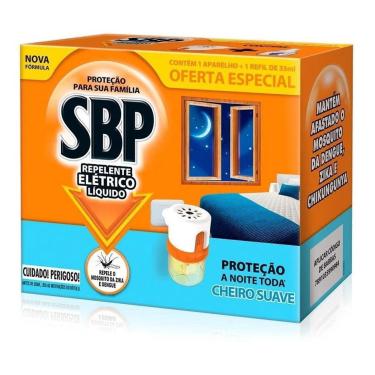 Imagem de Repelente Elétrico Líquido Sbp45 Noites-Aparelho + Refil35Ml