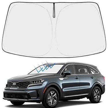 Imagem de Proadsy Para-brisa para Kia Sorento 2021-2025 2026 4 camadas protetor solar frontal dobrável blocos de viseira de sol raios UV mantêm o refrigerador do carro