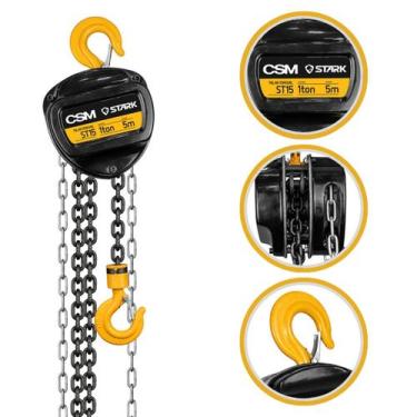 Imagem de Talha Corrente Manual Guincho 1 Tonelada 5 Metros Elevação Levantar Pe