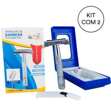 Imagem de Kit 2 Aparelho De Bardear Articulado Aço Inoxidável NYBC - NYBC Beauty