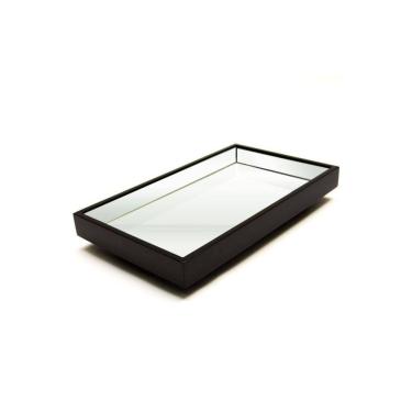 Imagem de Bandeja Espelhada Laqueada Flutuante Preto TNA Decor