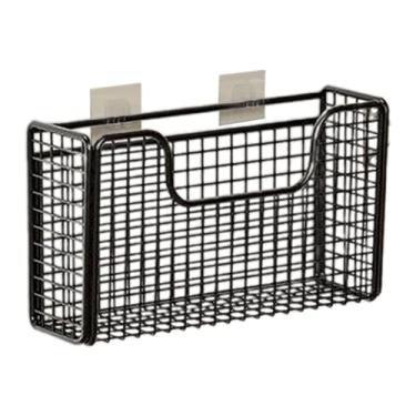 Imagem de Fenteer Organizador de portas de armários de cozinha, cestos para pendurar portas de armários, organizador de despensa, Black L