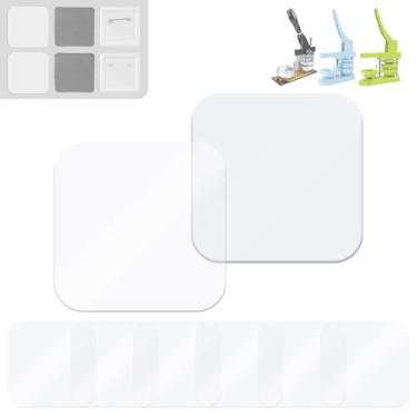 Imagem de MK.Bear 200 peças de película transparente quadrada de 6 cm 61 mm, suprimentos de botão de película protetora transparente, filme plástico para máquina de fazer botões de ímã de geladeira de 50 mm