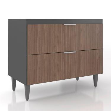 Imagem de Balcão Para Pia 100cm Sem Tampo Pérola Z34 Grafite Freijó Mpozenato