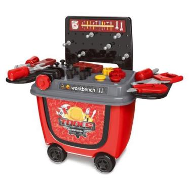 Imagem de Brinquedo Maleta Ferramenta Bancada Infantil Carrinho 2 Em 1 - Baby St
