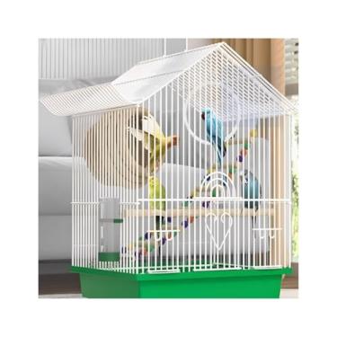 Imagem de Gaiola de pássaro gaiola de pássaro ecológica especial doméstica grande gaiola de luxo gaiola de vila de voo (branca)