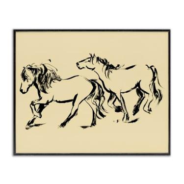 Imagem de Stupell Industries Cavalos em movimento galope preto emoldurado giclée design de arte por Victoria Barnes, 11 x 14
