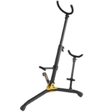 Imagem de Hercules Suporte para Saxofone Alto Tenor e Barítono DS536B | de Chão, Dobrável, Regulagem de Altura, Espuma Protetora, para Palco Estúdio Igreja