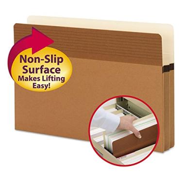 Imagem de Bolso de arquivo Smead fácil de segurar, aba de corte reto, expansão de 4,5 cm, tamanho legal, redrope, 25 por caixa (73213)