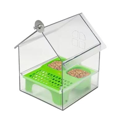 Imagem de Prato de comida e água para gaiola de pássaros, tigela de alimentador de gaiola de pássaros, tigela de alimentação transparente para pássaros, periquitos, calopsitas, periquitos, papagaio, canário