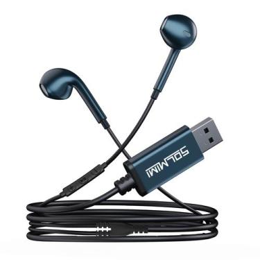 Imagem de Fones de ouvido USB SOLMIMI com microfone para PC e laptop