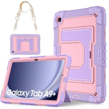 Imagem de DreamerX Capa fofa para Galaxy Tab A9 Plus 5G, capa feminina de silicone resistente com proteção contra quedas com alça de suporte para tablet Galaxy A9+/A9 Plus 11 polegadas 2023 (SM-X210//X215/X216