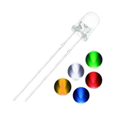 Imagem de Kit De Diodos LED Sortidos 100pcs 3MM Branco Verde Vermelho Azul Amare