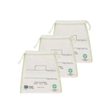 Imagem de Simple Ecology Sacos de lixo reutilizáveis de algodão orgânico - pacote com 3 médios
