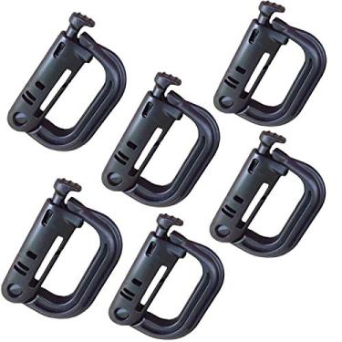 Imagem de (LC-Black) - Jadedragon Multiuso Tatico 360 Rotacao D-ring Clips/Locking Carabiner/Hydration Tube Clips/Elastic String Strap Management Tool for MOLLE Webbing Attachment Backpacks