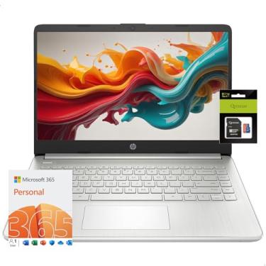 Imagem de HP Laptop HD de 14 polegadas, Windows 11, Intel Quad-Core N4120, 1 ano de Office 365, 16 GB de RAM, 256 GB de armazenamento (128 GB eMMC + cartão SD de 128 GB), ultraleve para estudantes de negócios