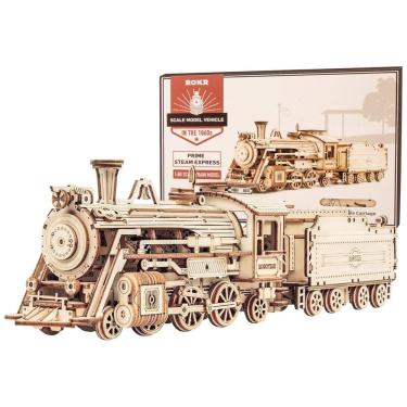 Imagem de Quebra Cabeças 3D para Adultos, Escala 1:80, Tema Trem Mecânico com 308 Peças, ROKR