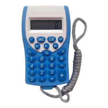Imagem de Calculadora 8 Dígitos Vx1130 Neon Azul Com Cordão Vmp