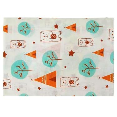 Imagem de Lençol Avulso para Berço Bebê Padrão Americano 100% Algodão com Elástico (Urso Oca)