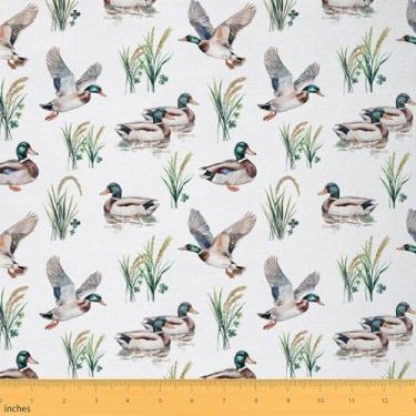 Imagem de jejeloiu Tecido de pato-real da The Yard, tecido de estofamento de caça de pato infantil de 3 jardas para cadeiras, para meninos, meninas, adolescentes, animais selvagens, tecido para projetos de