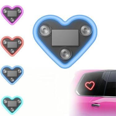 Imagem de Luz ambiente de carro LED em forma de coração movida a energia solar - 2026 novo triângulo de carro ou luz de janela traseira lâmpadas de atmosfera interior automotivo para decoração romântica e dia
