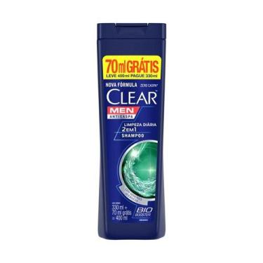Imagem de Shampoo Anticaspa Clear Men 2 em 1 Limpeza Diária 400ml