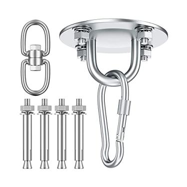 Imagem de Gancho de Cadeira Suspensa de Até 500 Kg Gancho de balanço resistente de aço inoxidável para assentos ao ar livre, academia, ioga, rede, saco de areia, balanço