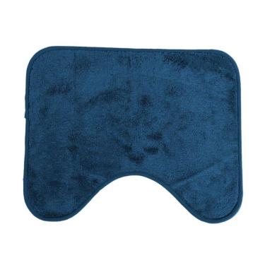 Imagem de Jogo De Tapetes 2 Pçs Comfort Azul 58x38 - 50x40 - Uzoo Jogo 2 Tapetes Microfibra Comfo...