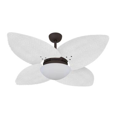Imagem de Ventilador de Teto Dormamu Marrom Texturizado 4 Pés Palmae Branco 127V