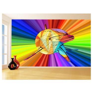 Imagem de Papel De Parede 3D Animais Pop Art Golfinho Cor 3,5M Pxa278 - Você Dec