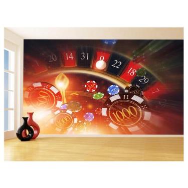 Imagem de Papel De Parede Salão De Jogos Cassino Fichas 3,5M Jcs130 - Você Decor