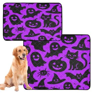 Imagem de CEBUGI Almofadas de xixi laváveis para cães, pacote com 2, almofadas impermeáveis para filhotes de cachorro, antiderrapantes, à prova de vazamento, para cama de cercadinho, silhuetas pretas