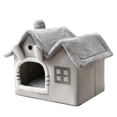 Imagem de Cama de Casa Gato Ultra Macia Pelúcia para Gatos Internos Aliviar Pressão Muscular e Articular Design Privado Confortável Almofada Removível Anti-Derrapante Conforto Pet