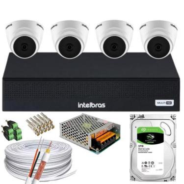 Imagem de Kit 4 Câmeras 1220 D mic Intelbras Dvr Intelbras Mhdx 1004-c 4 Canais 